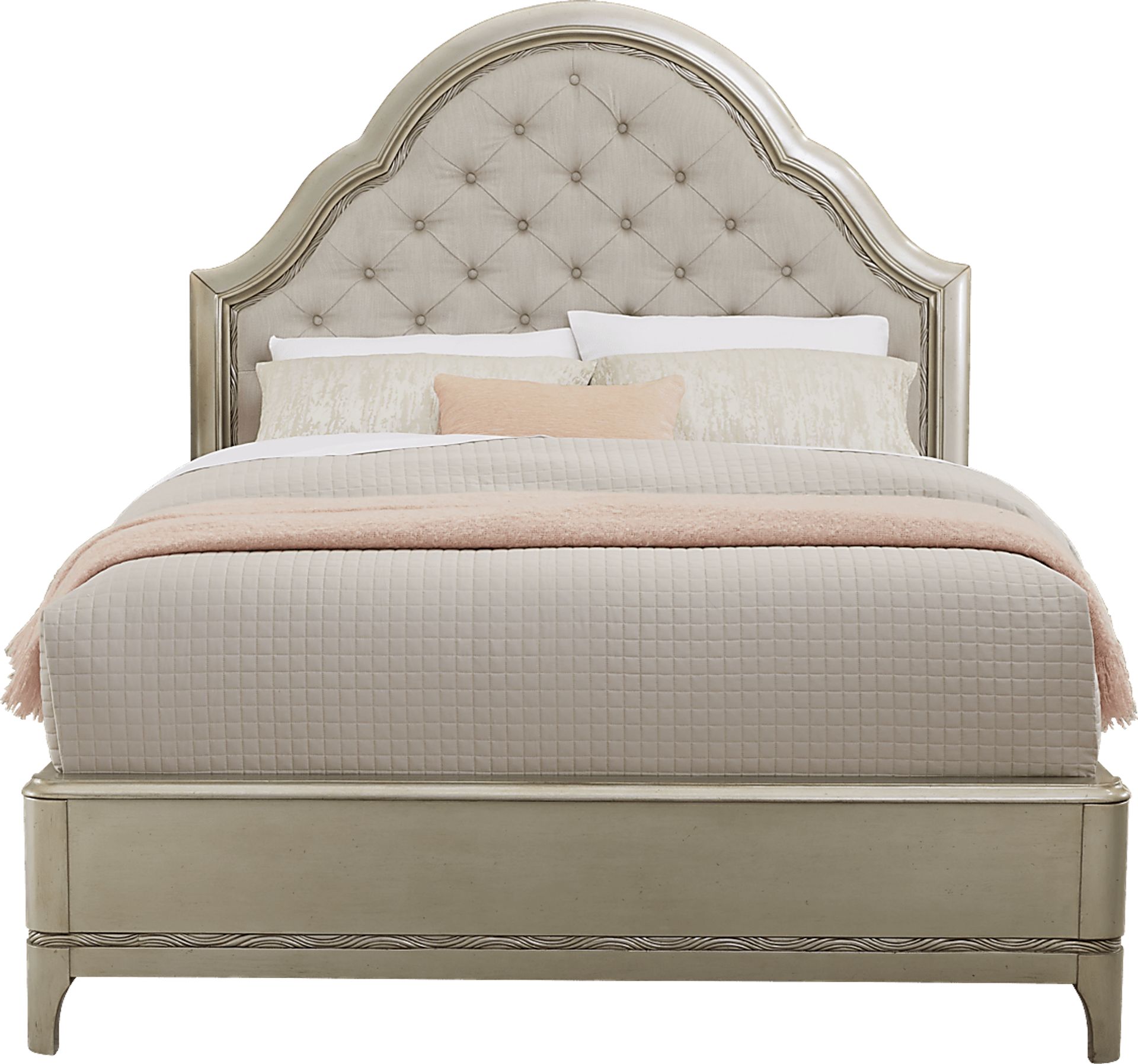 La Reina Silver 5 Pc King Upholstered Bedroom - Image 2