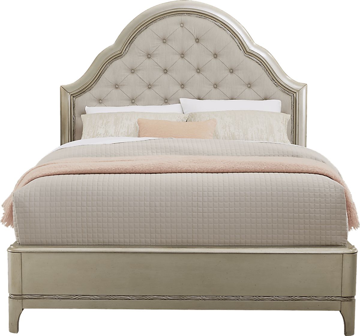 Sofia Vergara La Reina Silver Gray 3 Pc King Upholstered Bed Rooms to Go