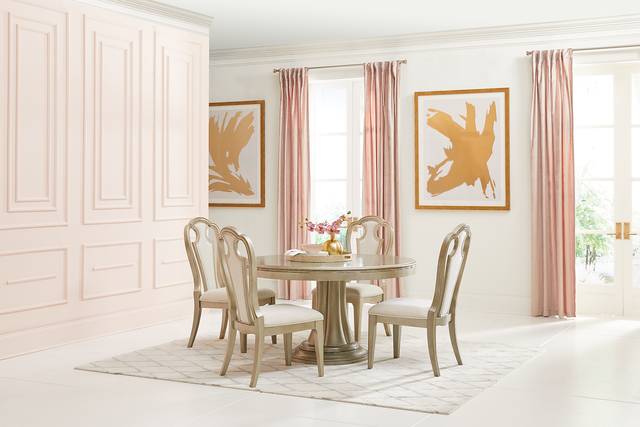 La Reina Silver 7 Pc Round Dining Room - Thumbnail - Image 1