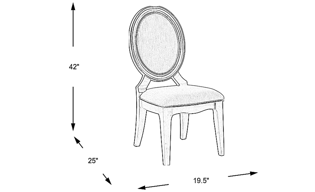 La Reina Silver Oval Side Chair