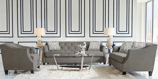 Monaco Court Charcoal 7 Pc Living Room - Thumbnail - Image 1