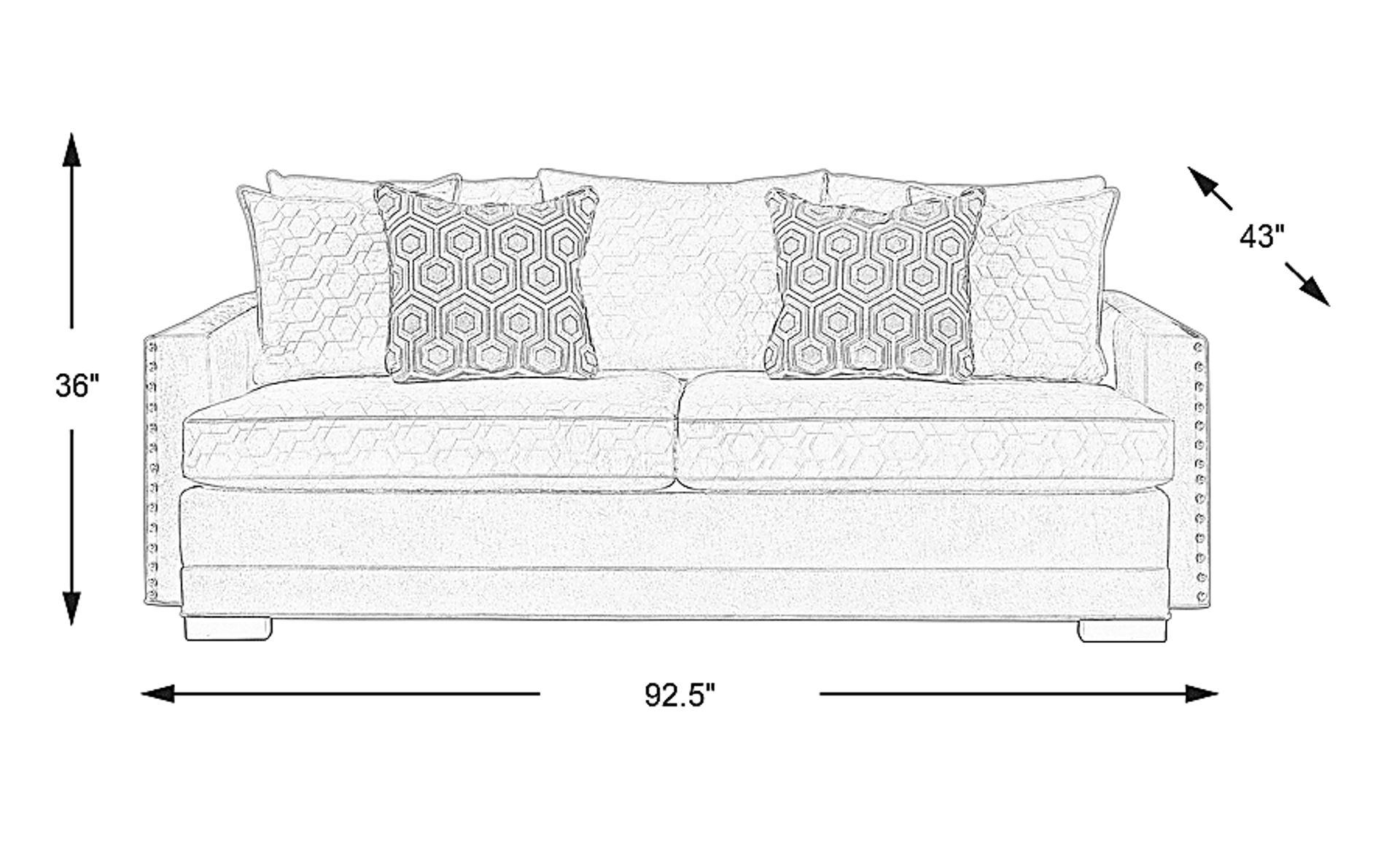 Dimension Image. Please refer to the Dimension Tab on this page for dimension details.