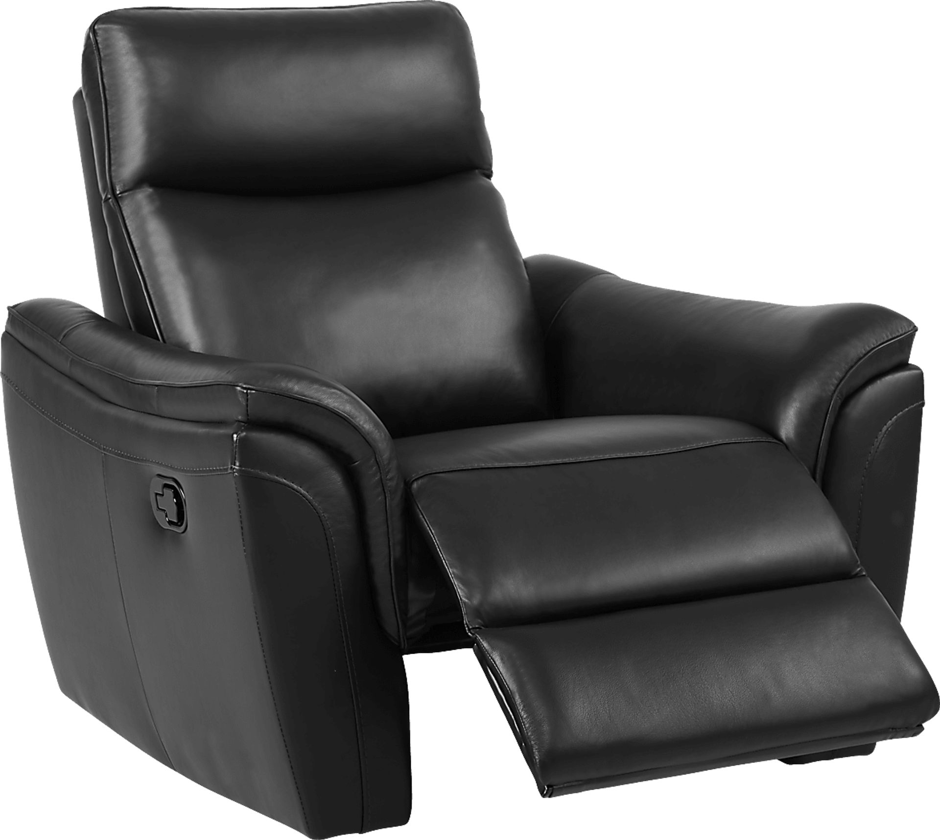 Naples Black Leather Recliner - Image 1