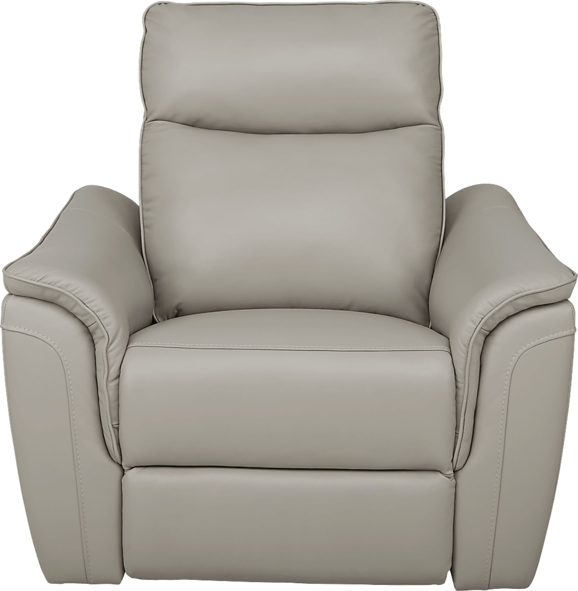 Naples Light Gray Leather Recliner - Image 3