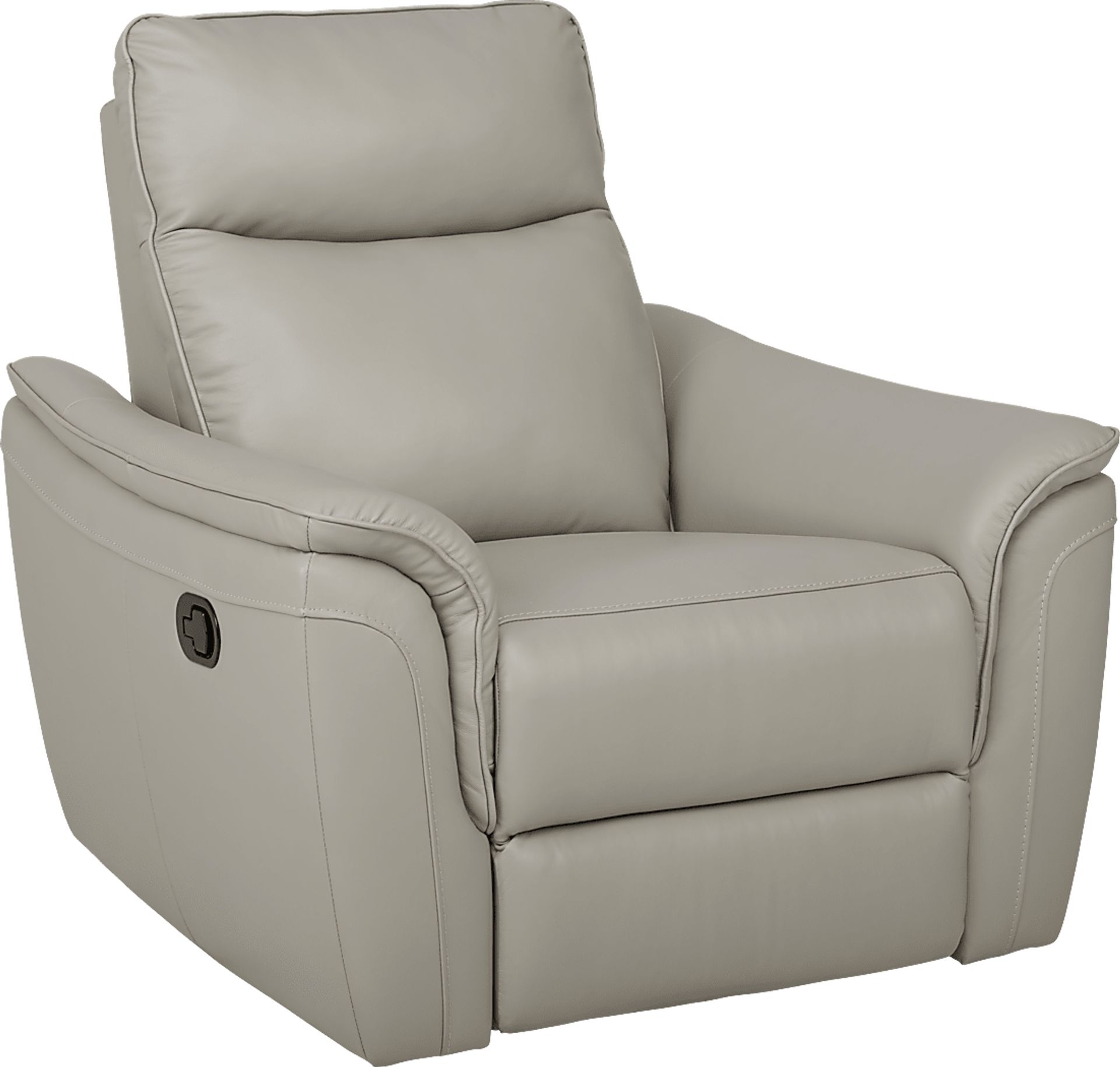 Naples Light Gray Leather Recliner - Image 1