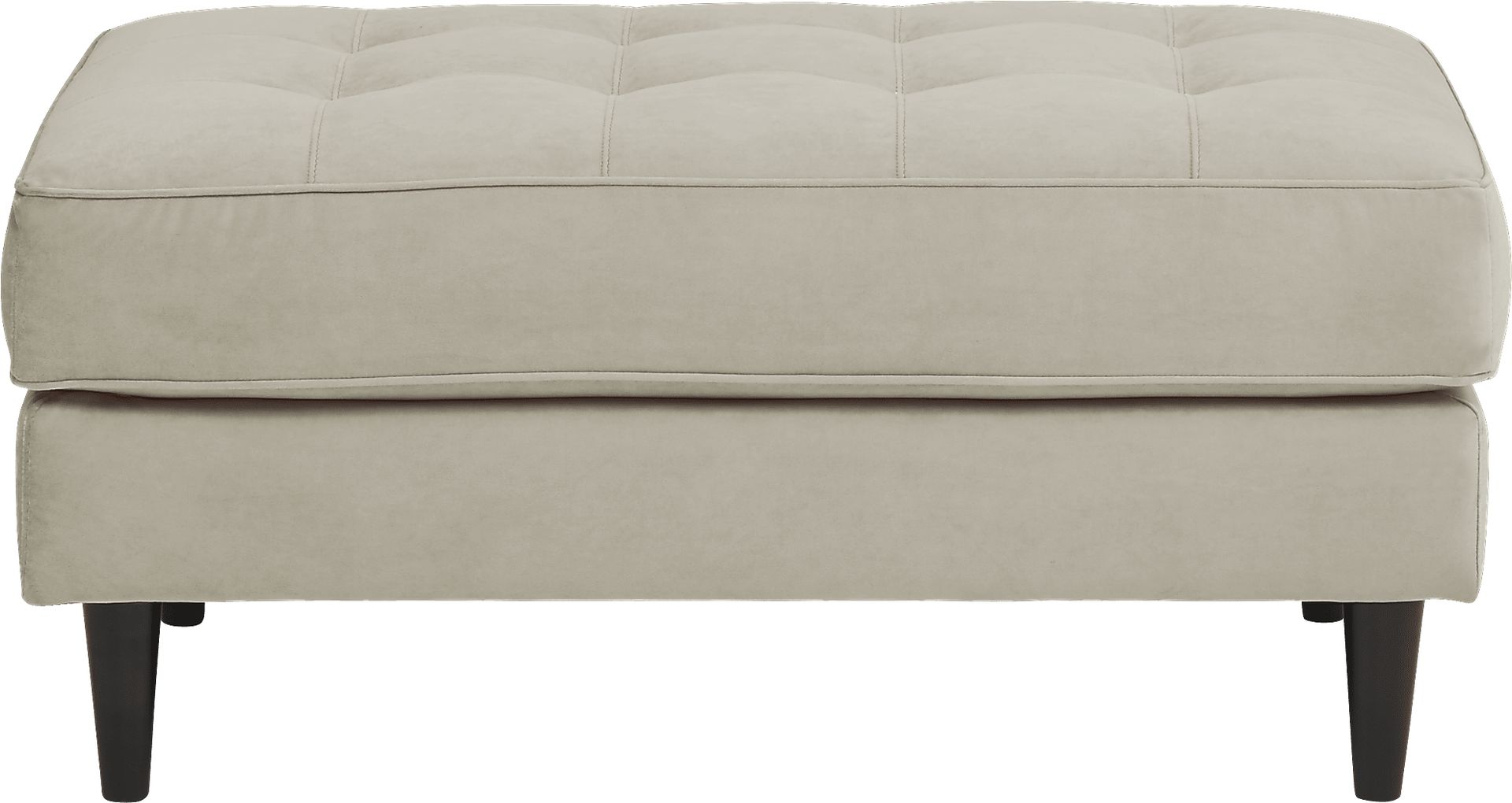 Pacific Palisades Beige Plush Ottoman - Image 1