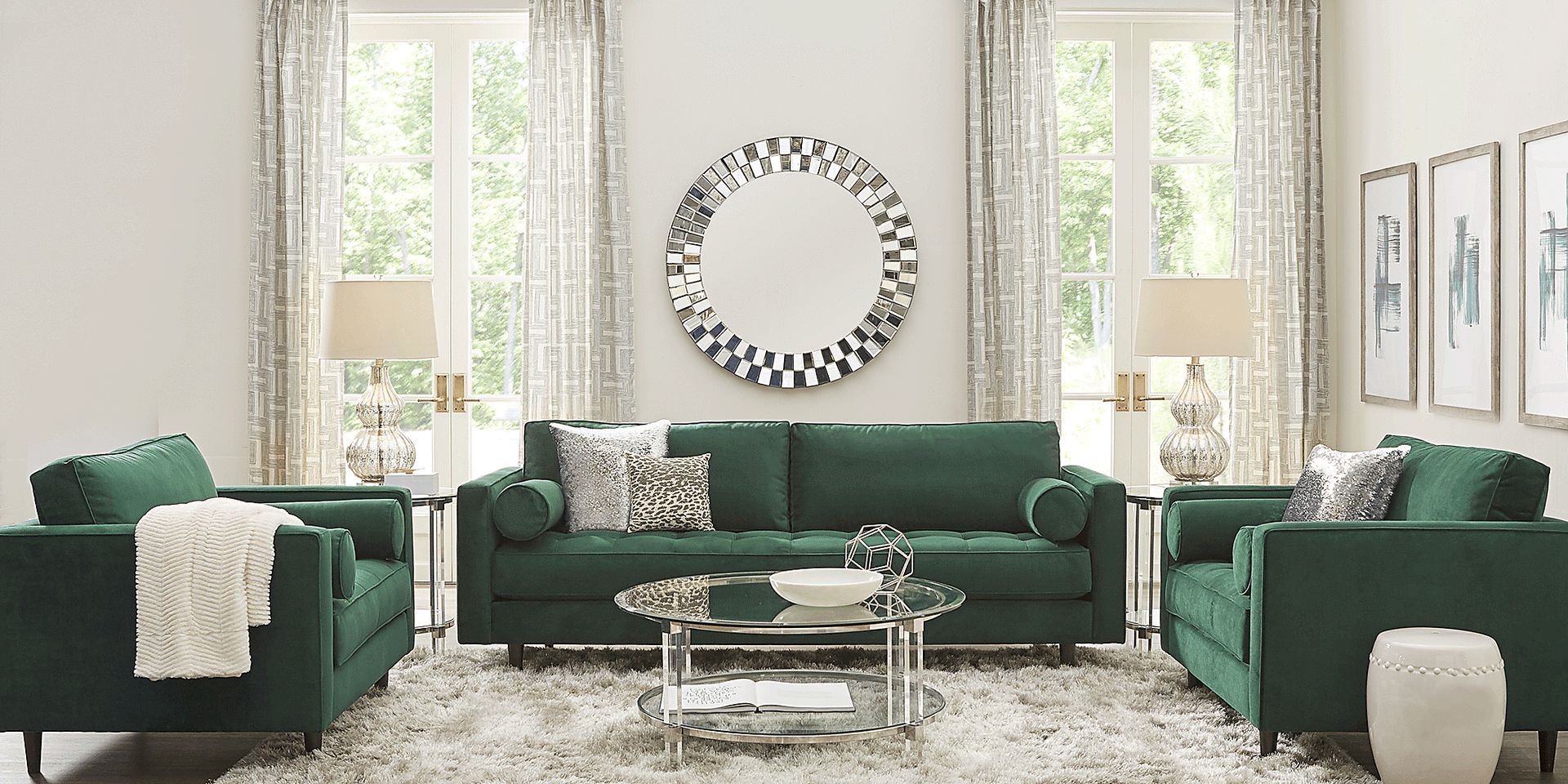 Pacific Palisades Emerald Plush Sofa - Image 3