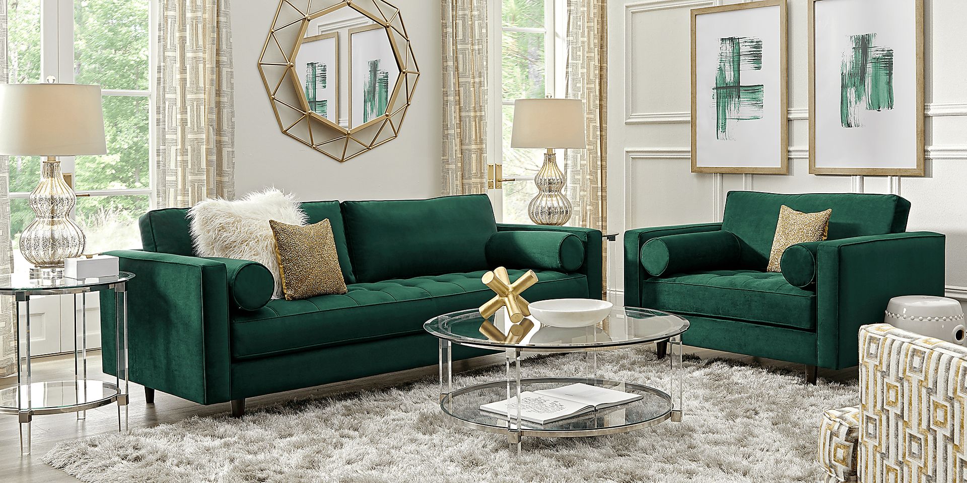 Pacific Palisades Emerald Plush Sofa - Image 2