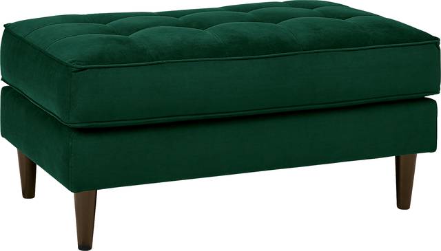 Pacific Palisades Emerald Plush Ottoman - Thumbnail - Image 1