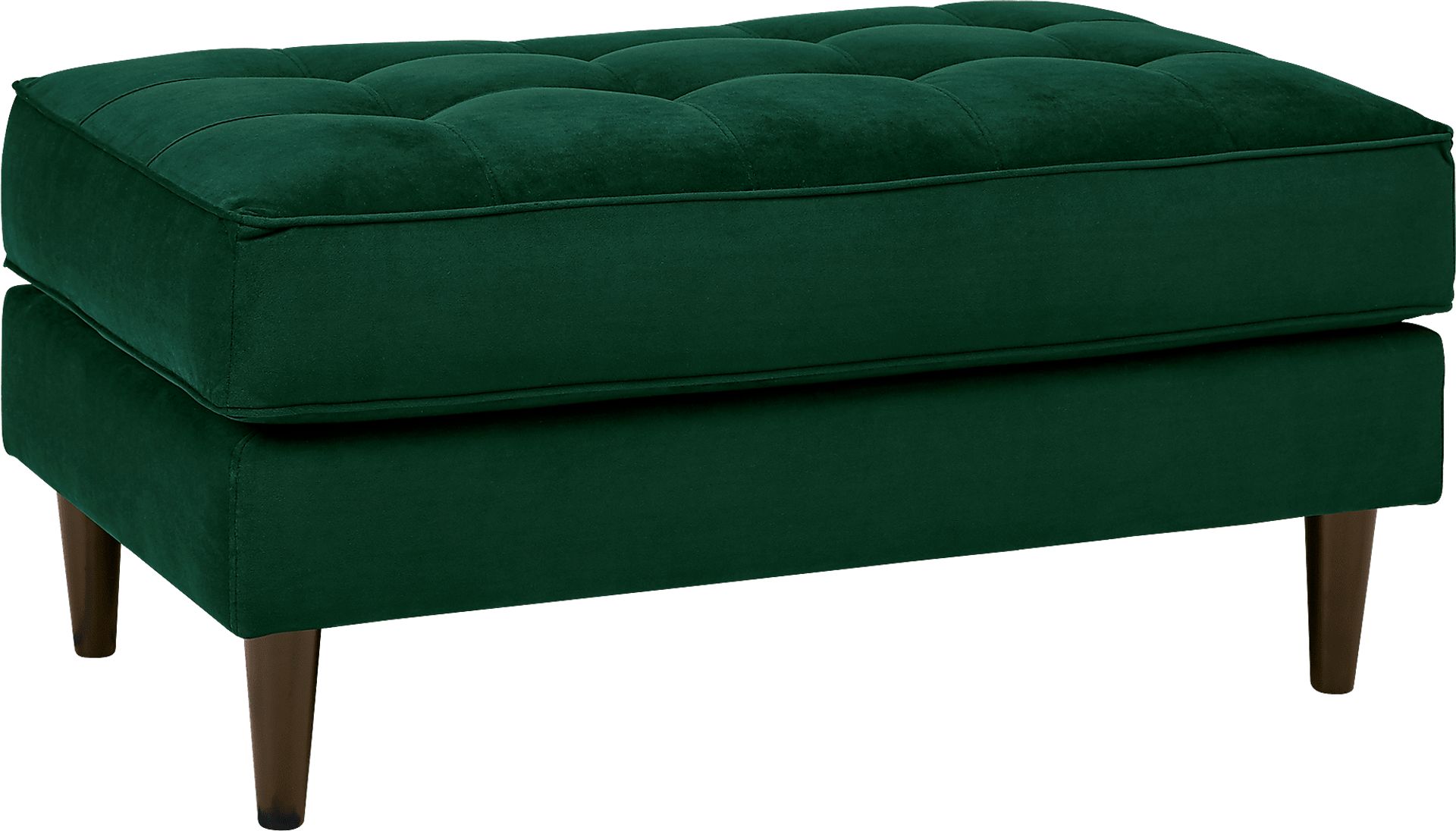 Pacific Palisades Emerald Plush Ottoman - Image 1