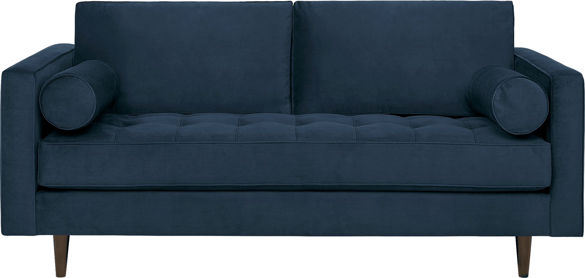 Pacific Palisades Navy Plush Apartment Sofa - Image 1
