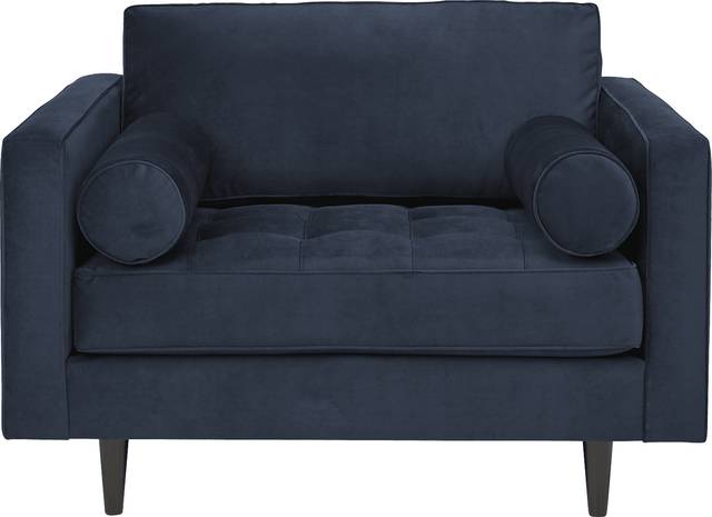 Pacific Palisades Navy Plush Chair - Thumbnail - Image 2