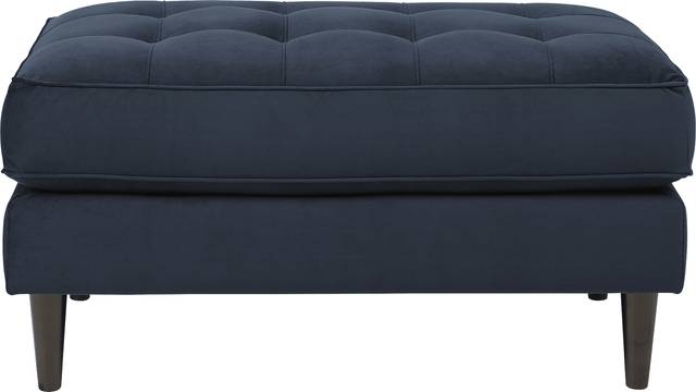 Pacific Palisades Navy Plush Ottoman - Thumbnail - Image 2