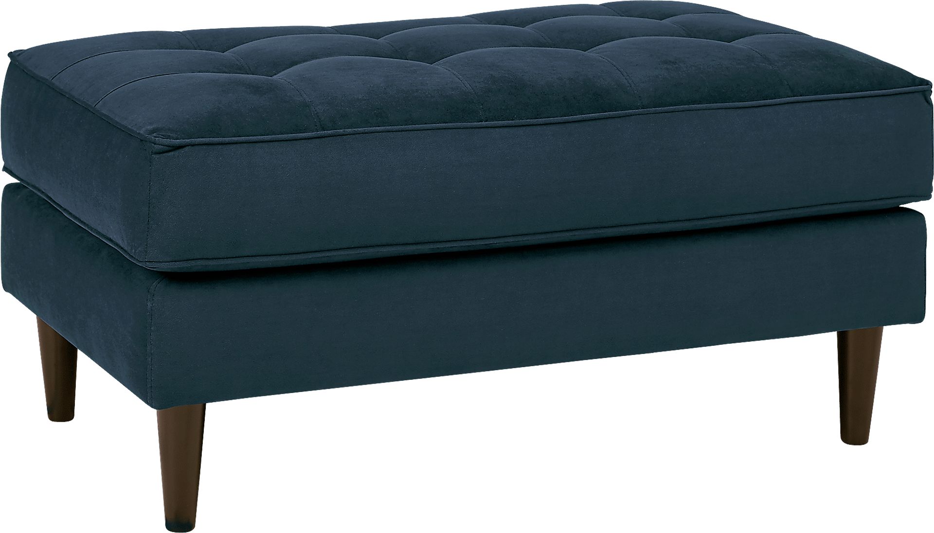 Pacific Palisades Navy Plush Ottoman - Image 1