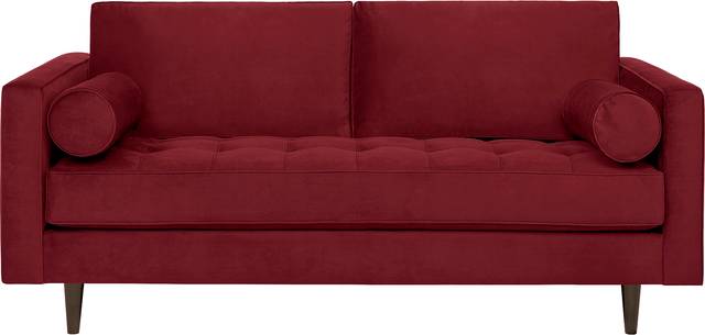 Pacific Palisades Scarlet Plush Apartment Sofa - Thumbnail - Image 1