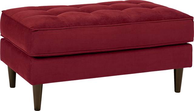 Pacific Palisades Scarlet Plush Ottoman - Thumbnail - Image 1