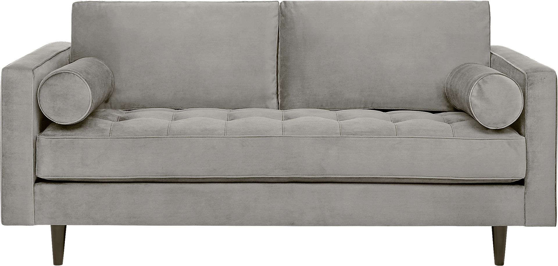 Pacific Palisades Smoke Plush Apartment Sofa - Image 1