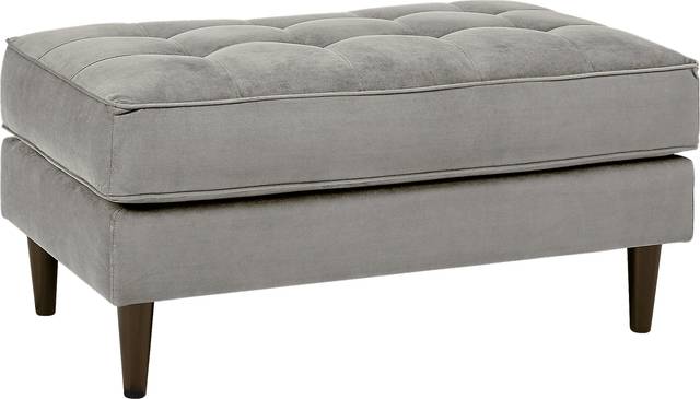 Pacific Palisades Smoke Plush Ottoman - Thumbnail - Image 1