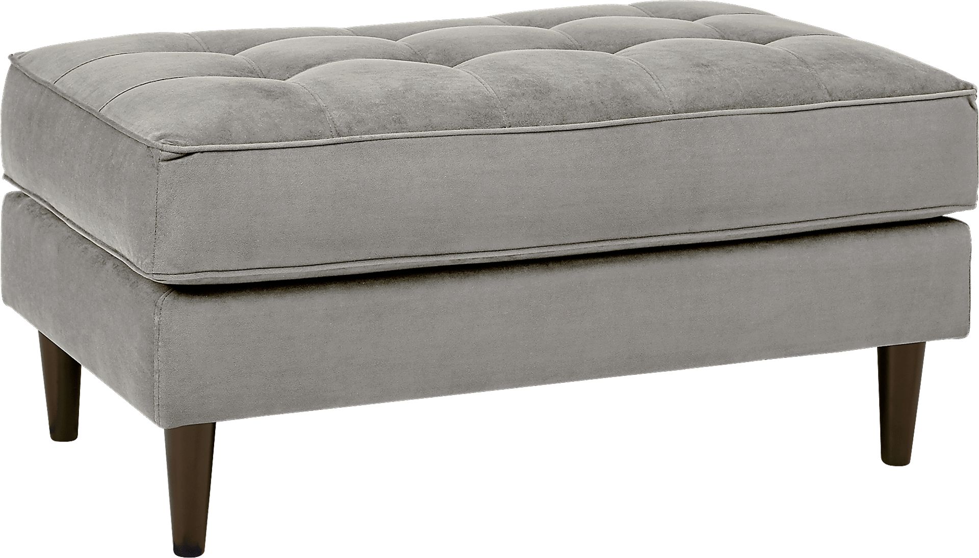 Pacific Palisades Smoke Plush Ottoman - Image 1
