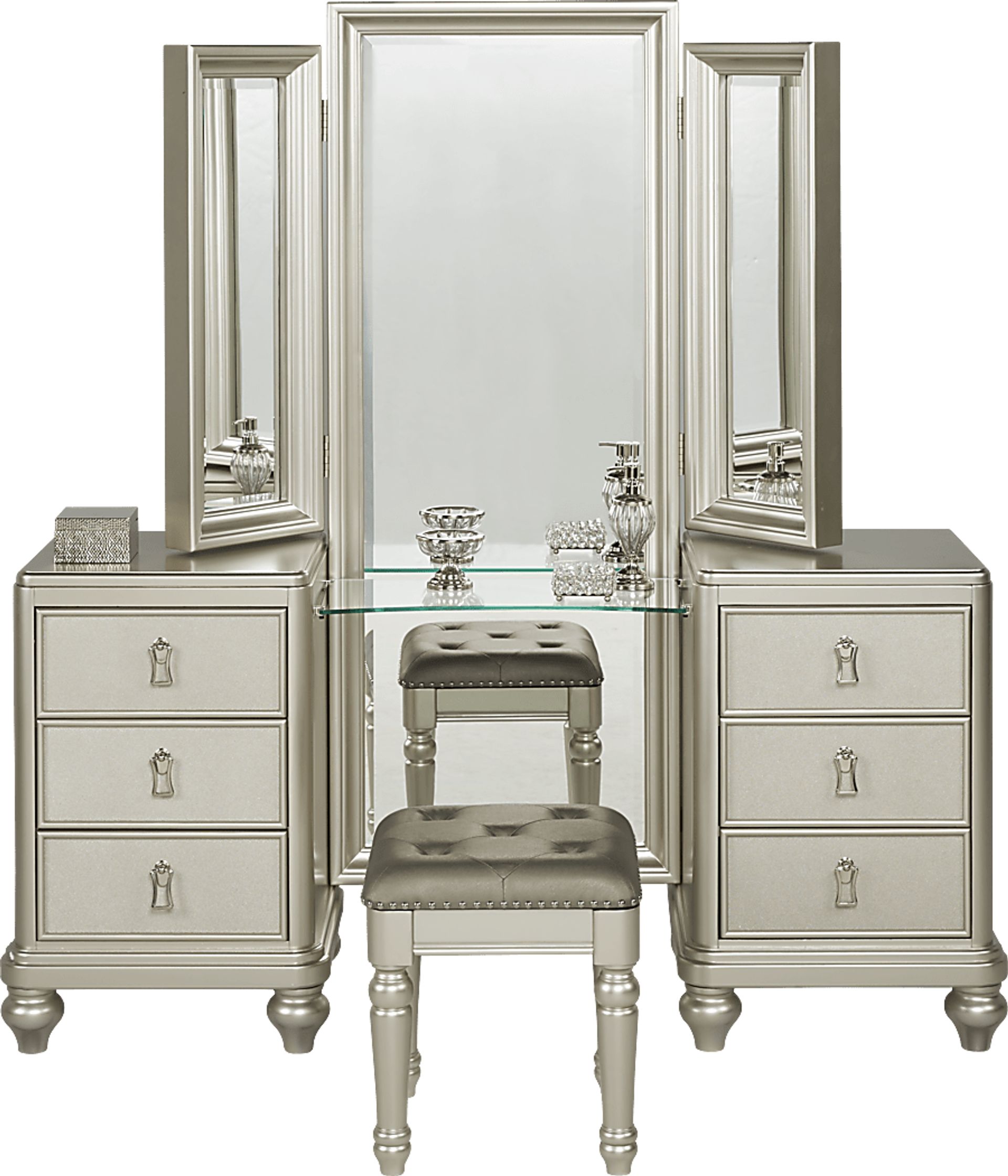 Paris Silver 2 Pc Vanity Set - Image 2