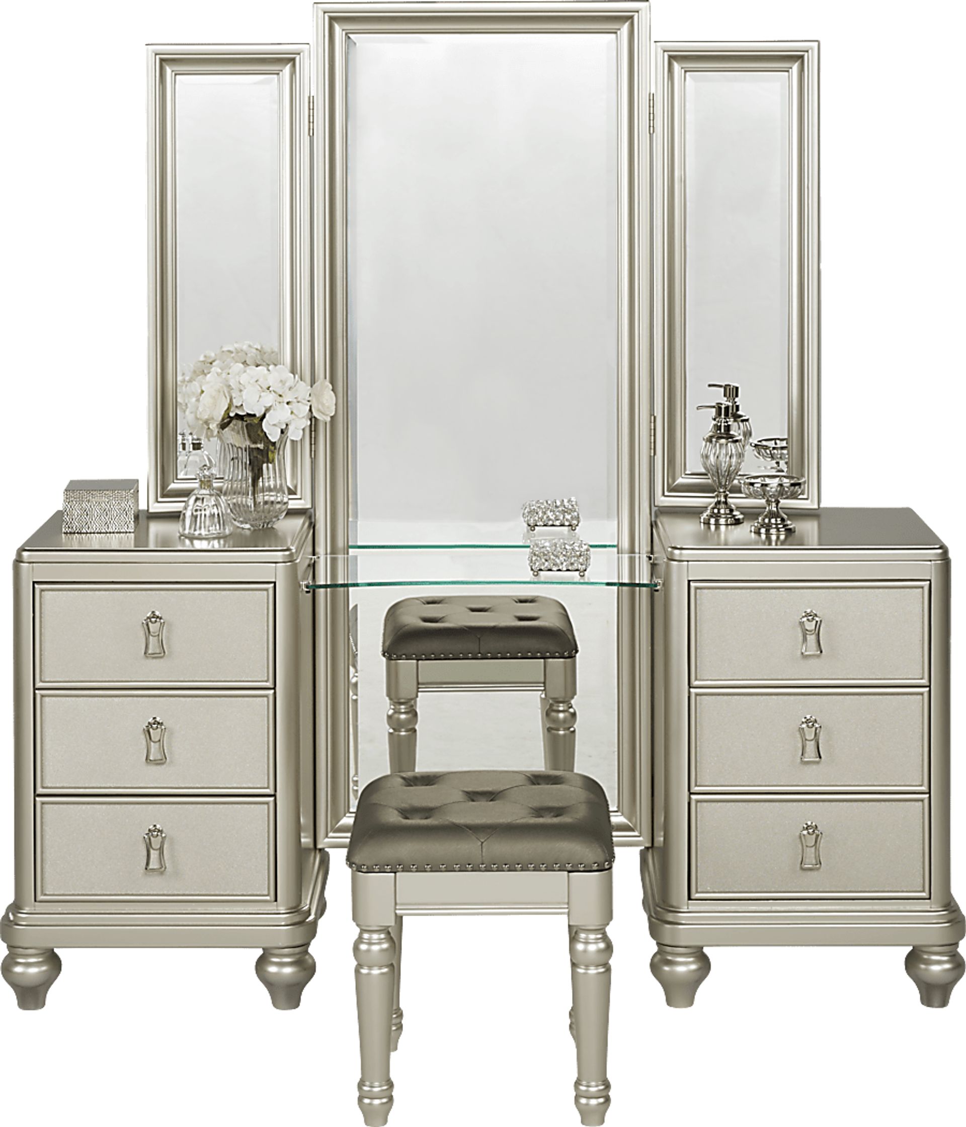 Paris Silver 2 Pc Vanity Set - Image 1