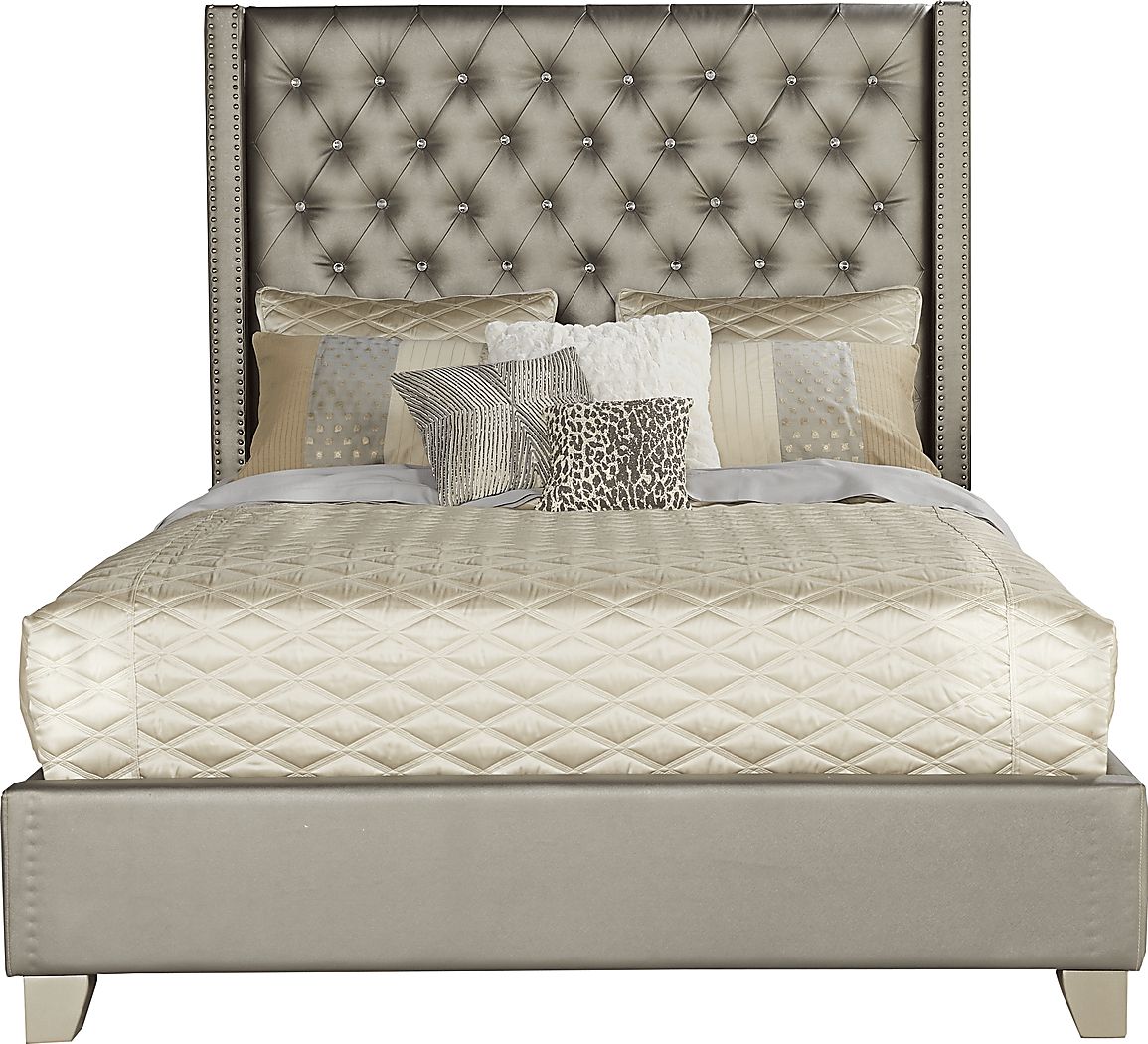 Paris Silver 3 Pc Upholstered Queen Bed Rooms To Go