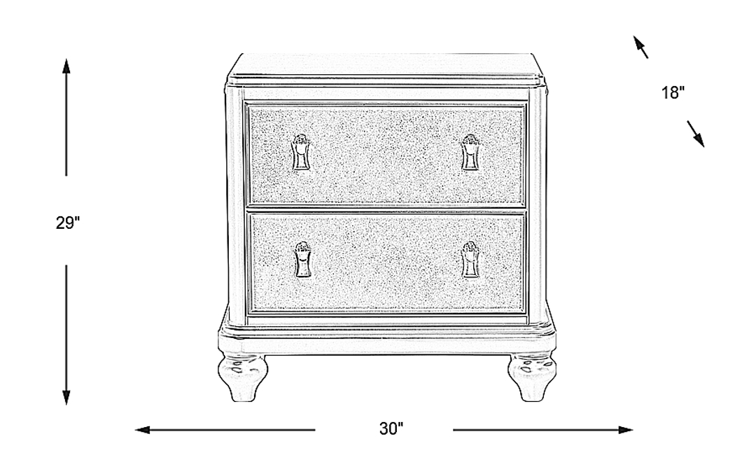 Paris Silver Nightstand