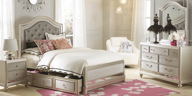 Kids Petit Paris Champagne 3 Pc Full Panel Bed - Thumbnail - Image 2