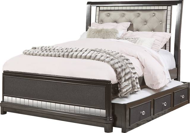 Kids Petit Paris Black 4 Pc Full Sleigh Bed with Trundle - Thumbnail - Image 1