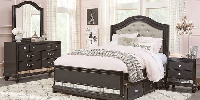 Kids Petit Paris Black 6 Pc Twin Panel Bedroom - Thumbnail - Image 1