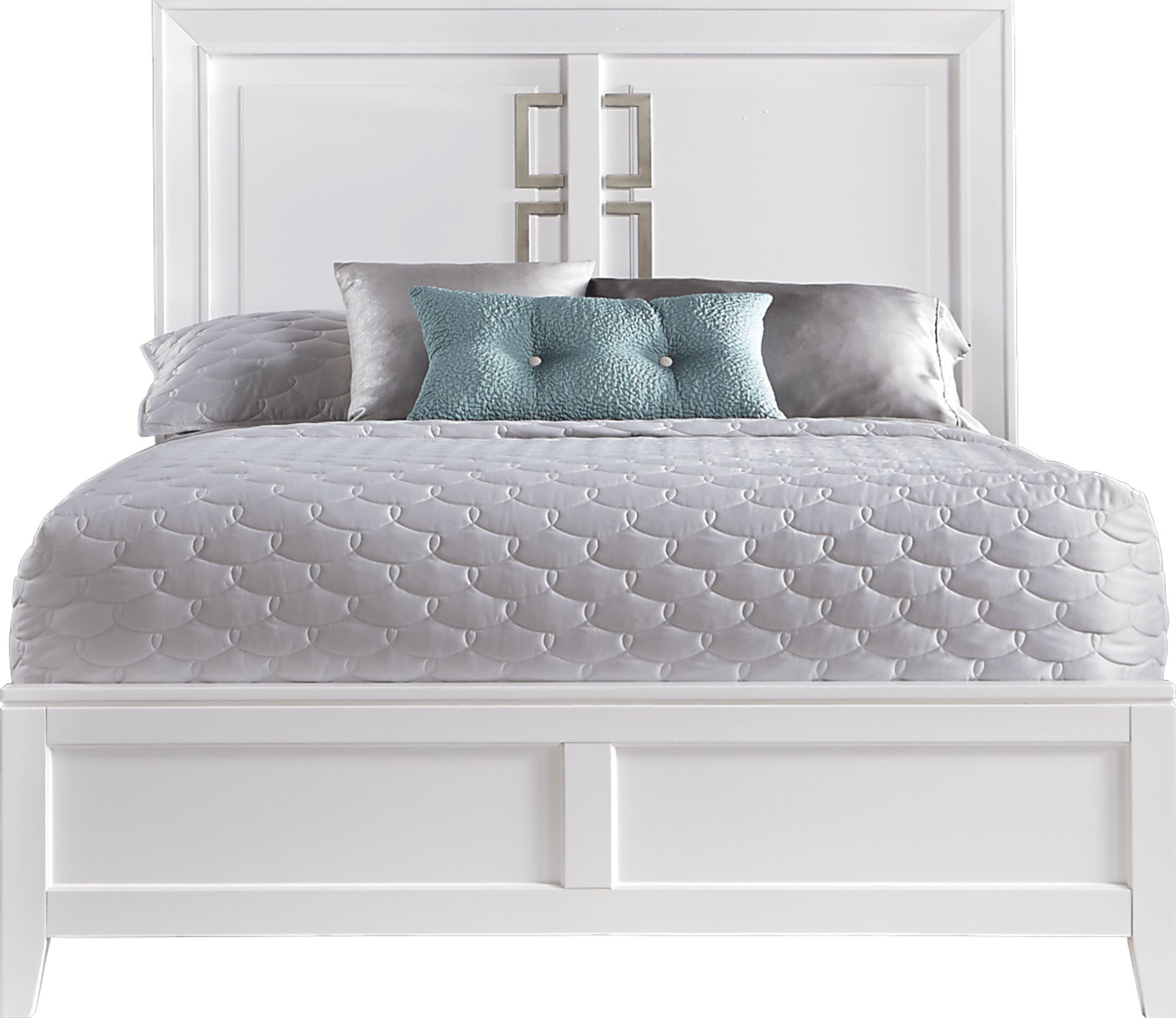 Santa Clarita Pearl White 3 Pc King Panel Bed - Image 1