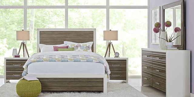 Santa Fiora White 5 Pc Queen Panel Bedroom - Thumbnail - Image 1