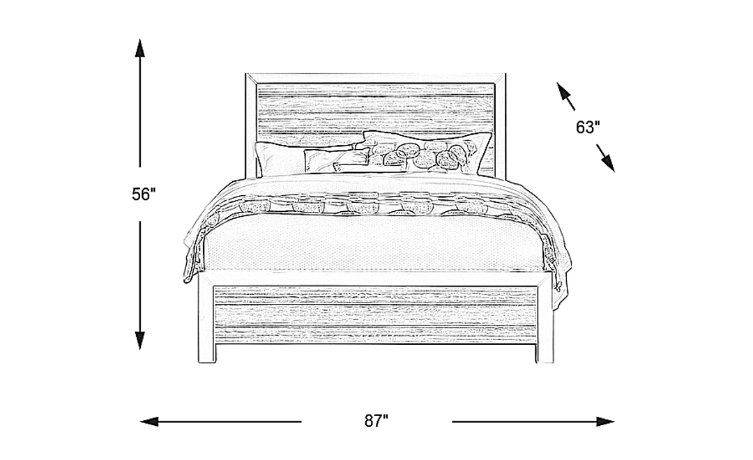 Santa Fiora White 3 Pc Queen Panel Bed with Storage