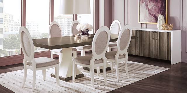 Santa Fiora White 5 Pc Rectangle Dining Room - Thumbnail - Image 2