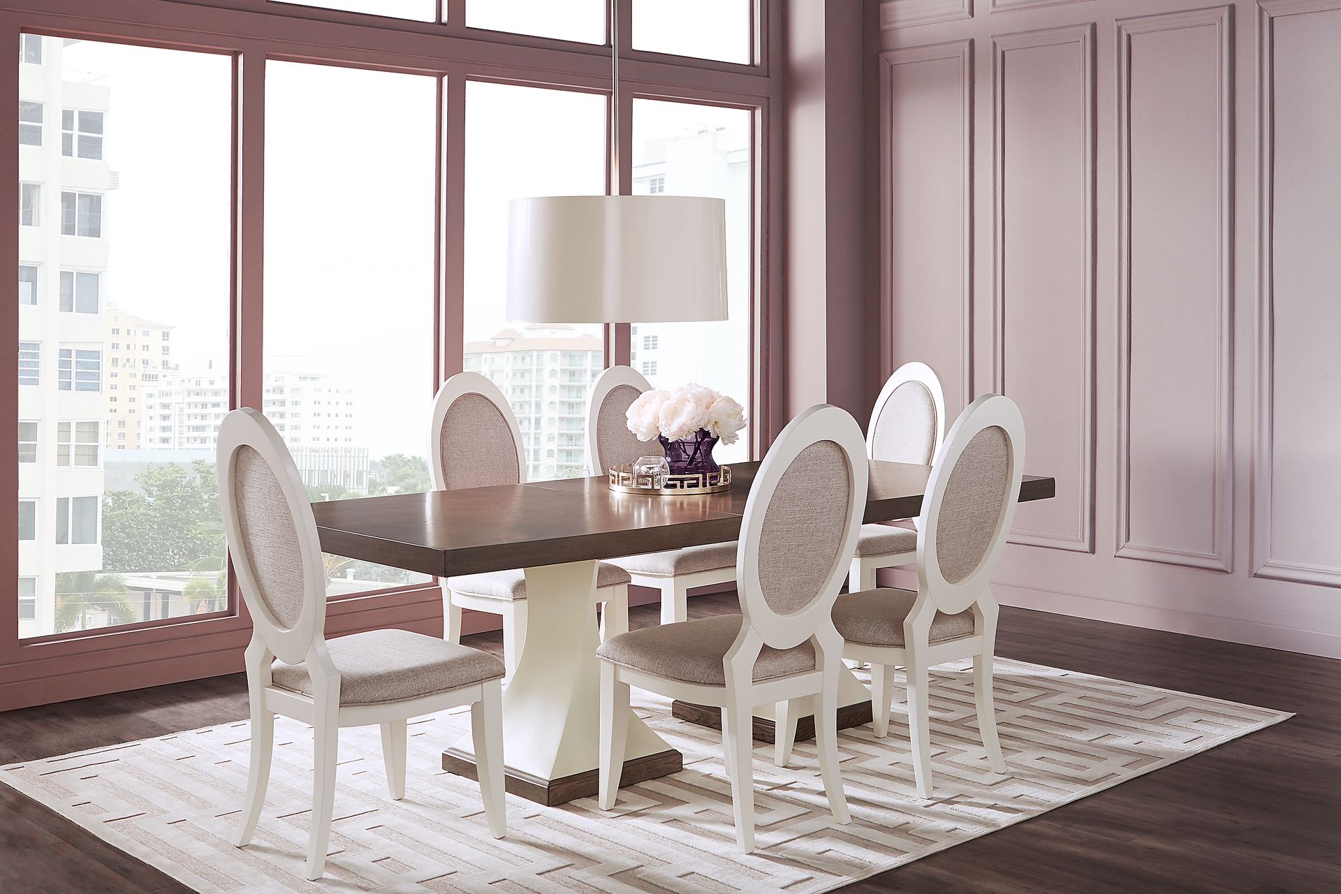 Santa Fiora White 5 Pc Rectangle Dining Room - Image 1