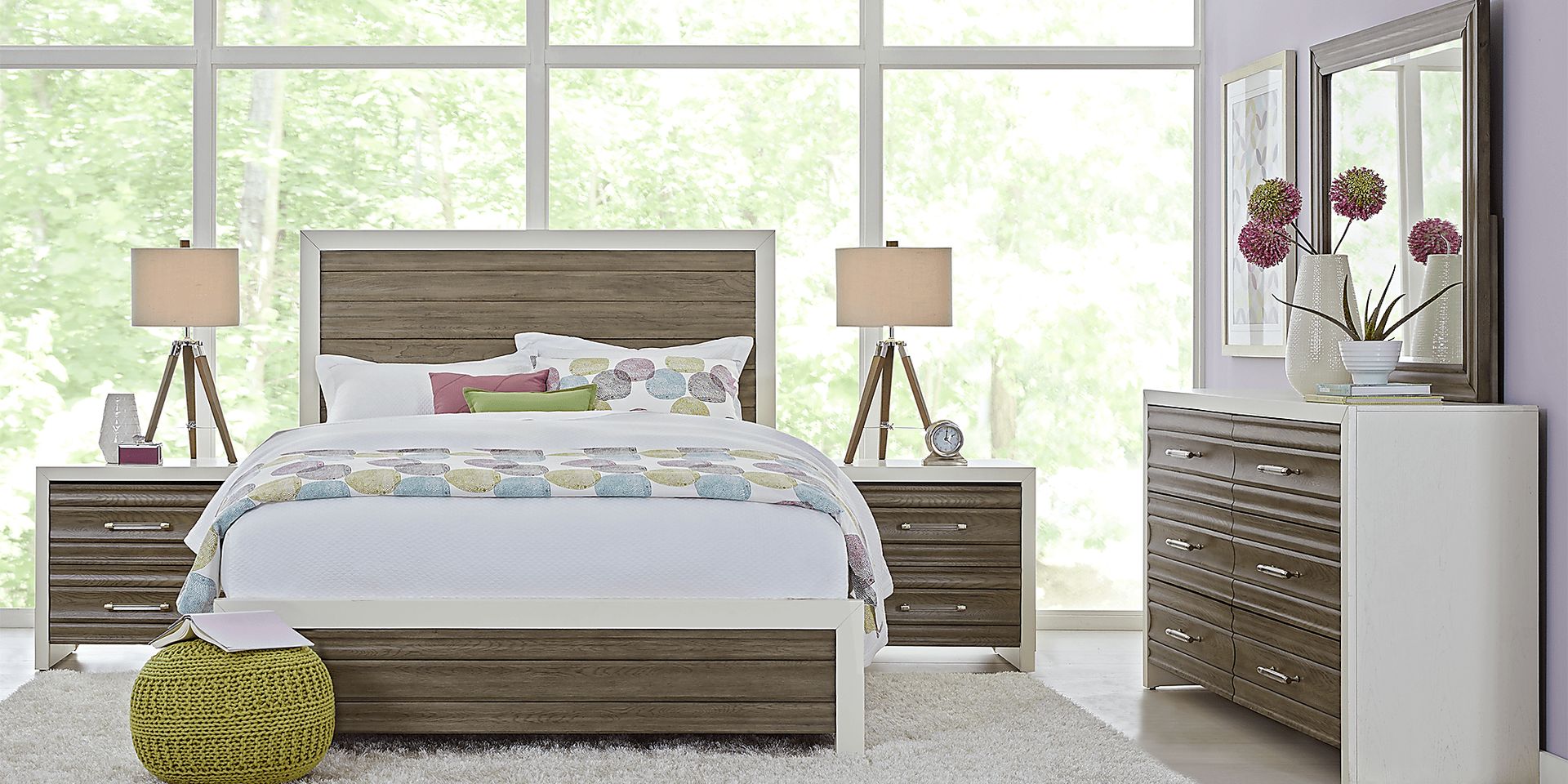 Santa Fiora White 8 Pc Queen Panel Bedroom - Image 1