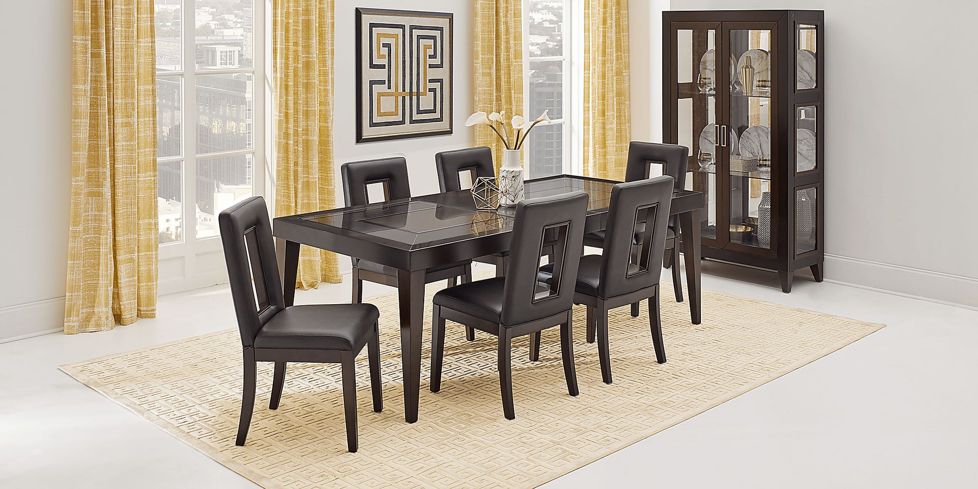 Savona Chocolate 5 Pc Rectangle Dining Room with Open Back Chairs - Image 2