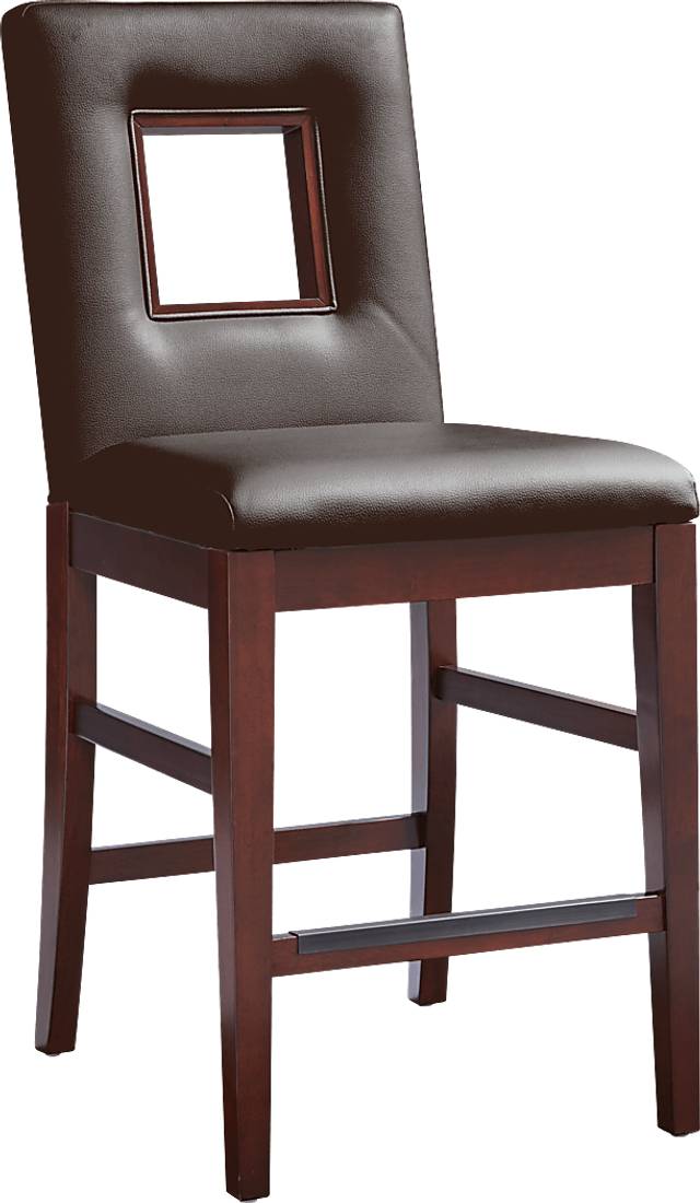 Savona Chocolate Upholstered Counter Height Stool - Thumbnail - Image 1