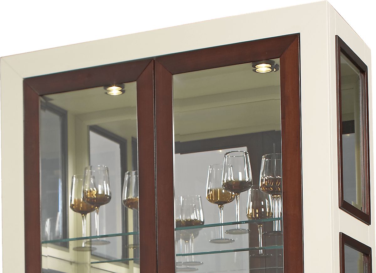 Sofia Vergara Savona Cherry/Ivory Dark Wood Curio | Rooms to Go