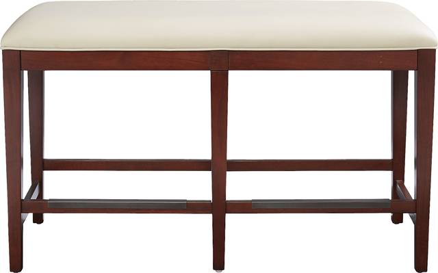 Savona White Counter Height Bench - Thumbnail - Image 2