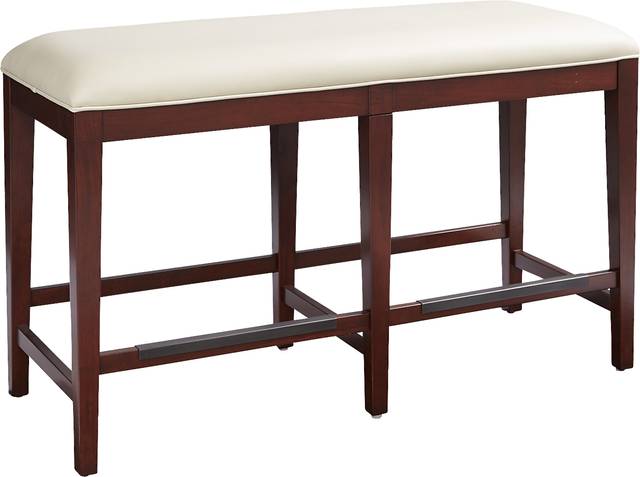 Savona White Counter Height Bench - Thumbnail - Image 1