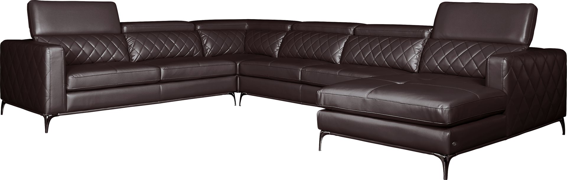 SEESEE　RC950PC SEE SEE BLK/ORG Sofia Vergara Sorrento Black Synthetic Fabric 4 Pc Sectional