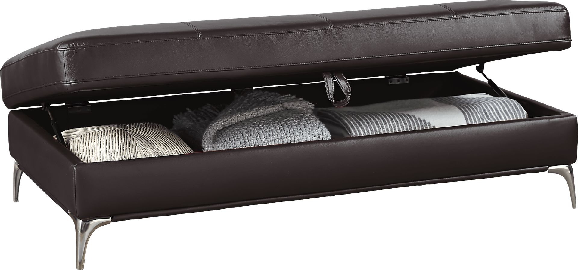 Sorrento Black Cherry Storage Ottoman - Image 2