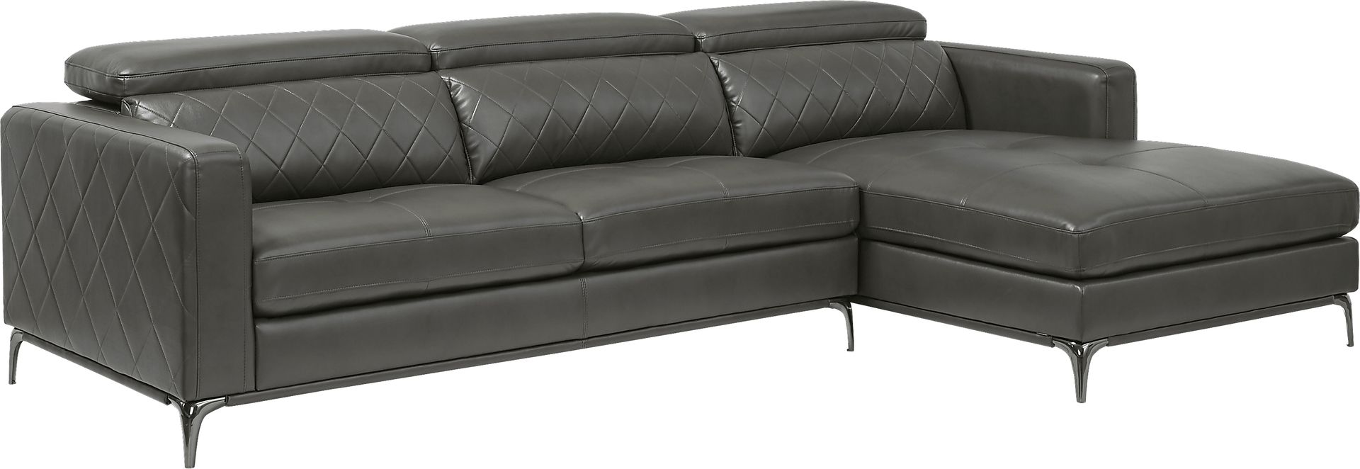 Sofia Vergara Sorrento Granite Gray Synthetic Fabric 2 Pc Right Arm