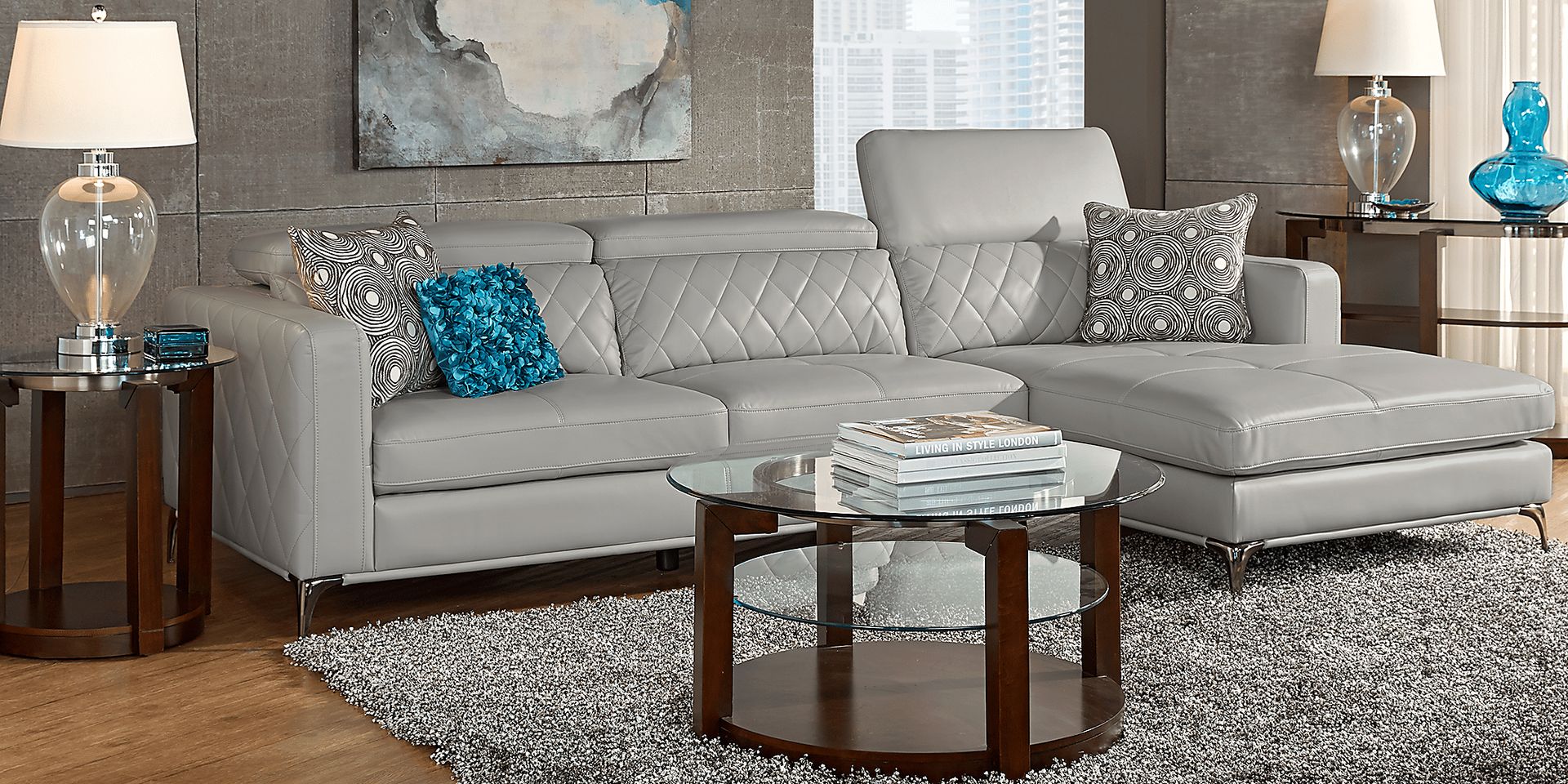 Sorrento Platinum 5 Pc Sectional Living Room - Image 1