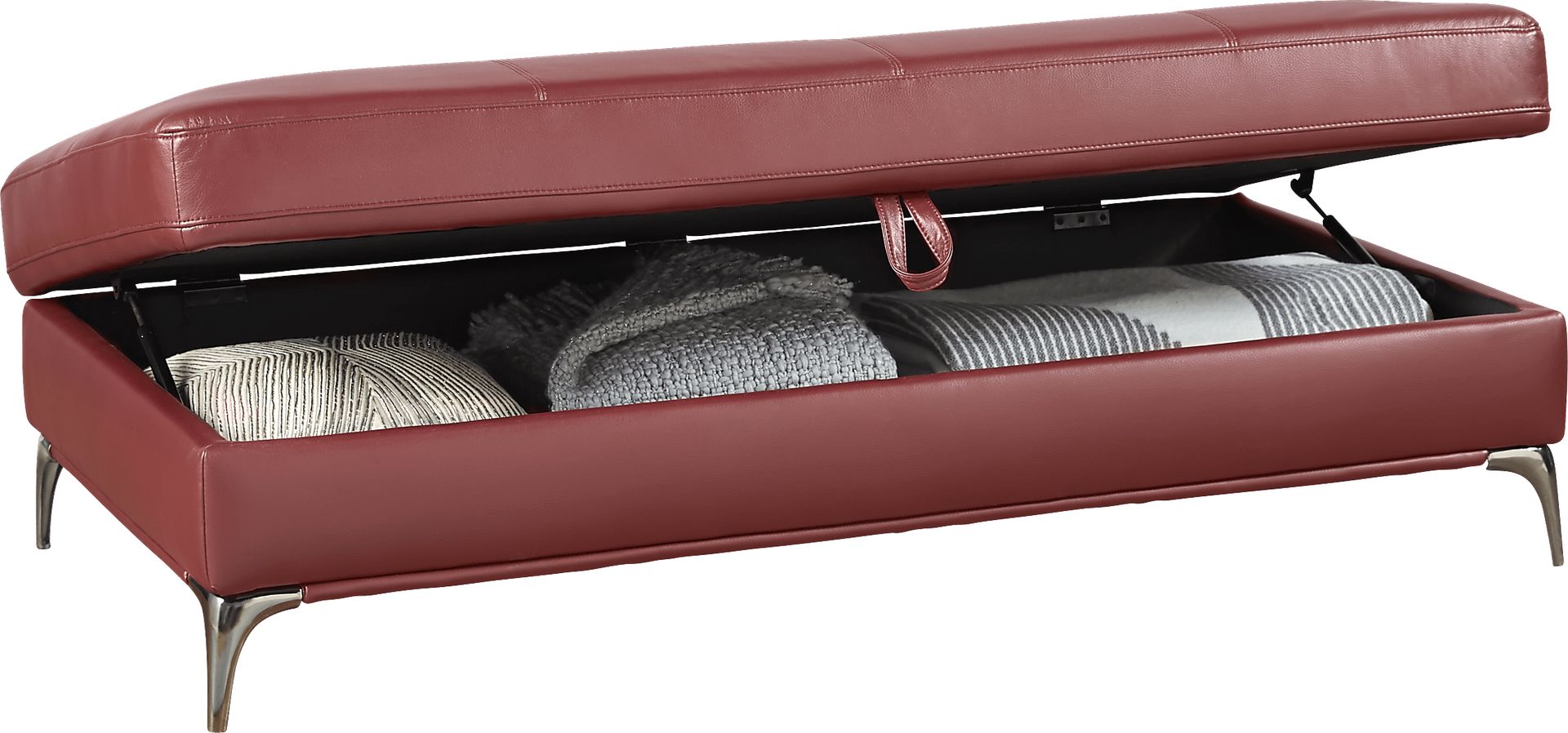 Sorrento Red Storage Ottoman - Image 2