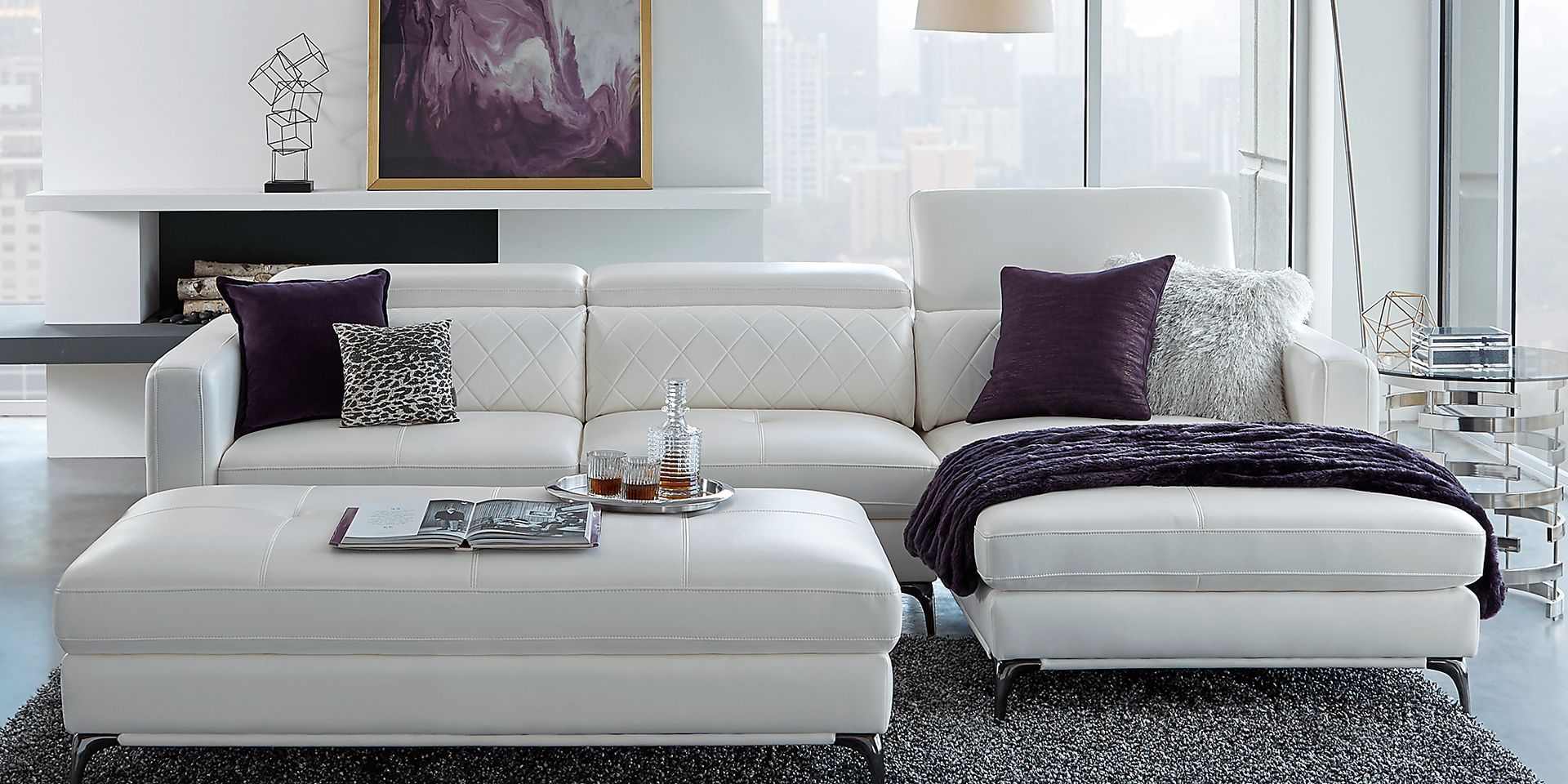 Sorrento White 2 Pc Sectional - Image 2