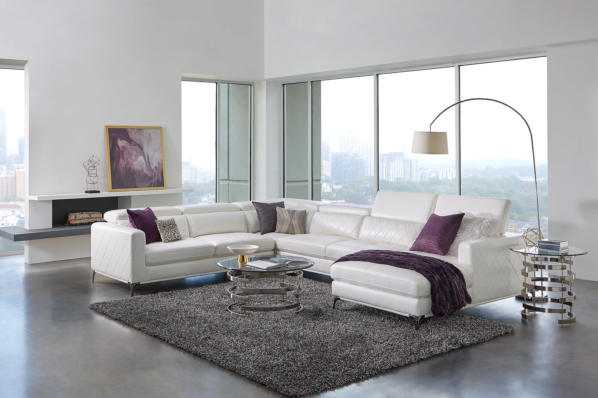 Sorrento White 4 Pc Sectional - Image 2
