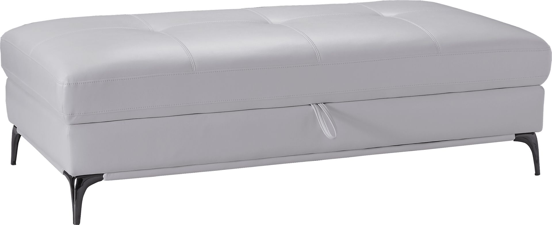 Sorrento White Storage Ottoman - Image 1