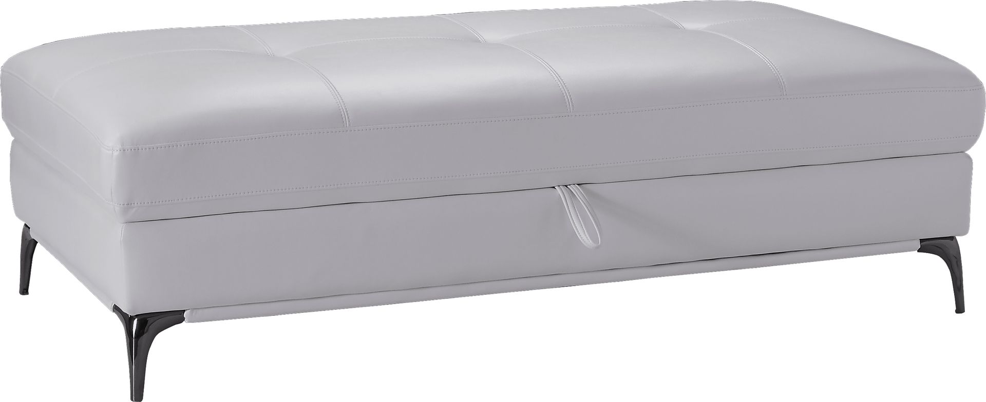 Sorrento White Storage Ottoman - Image 1